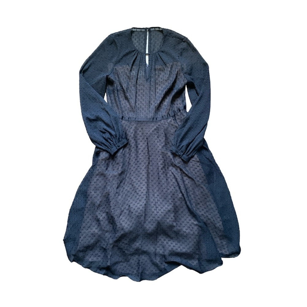 Hobbs London Claudette Clip Dot Dress Navy Midi 6